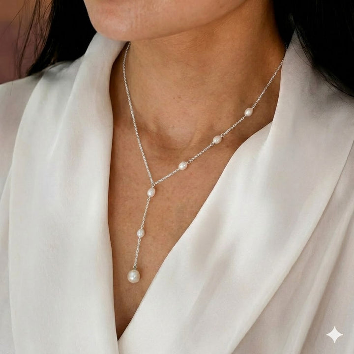 Collana Lariat con Perle Cascanti