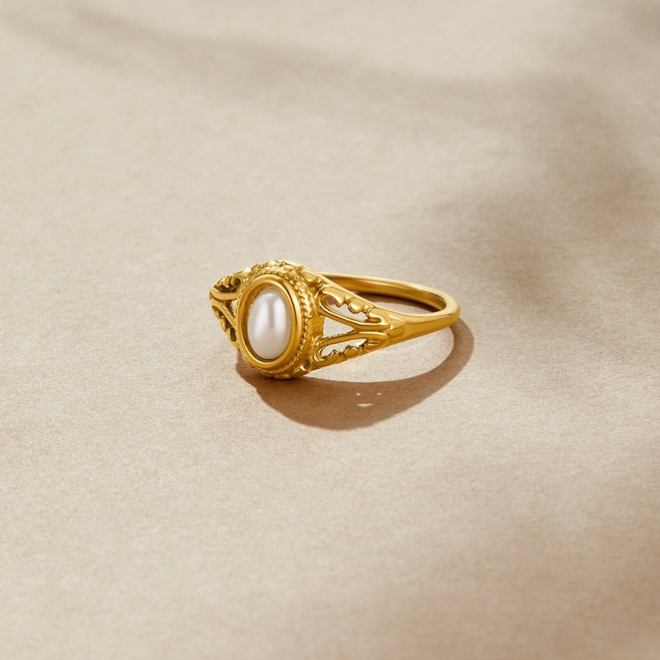 Royal - Anello Vintage con Perla