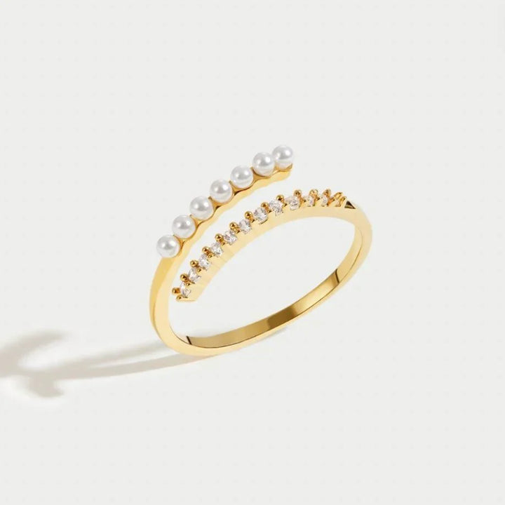 Anello Aperto in Cristallo di Perla Virelle | Oro